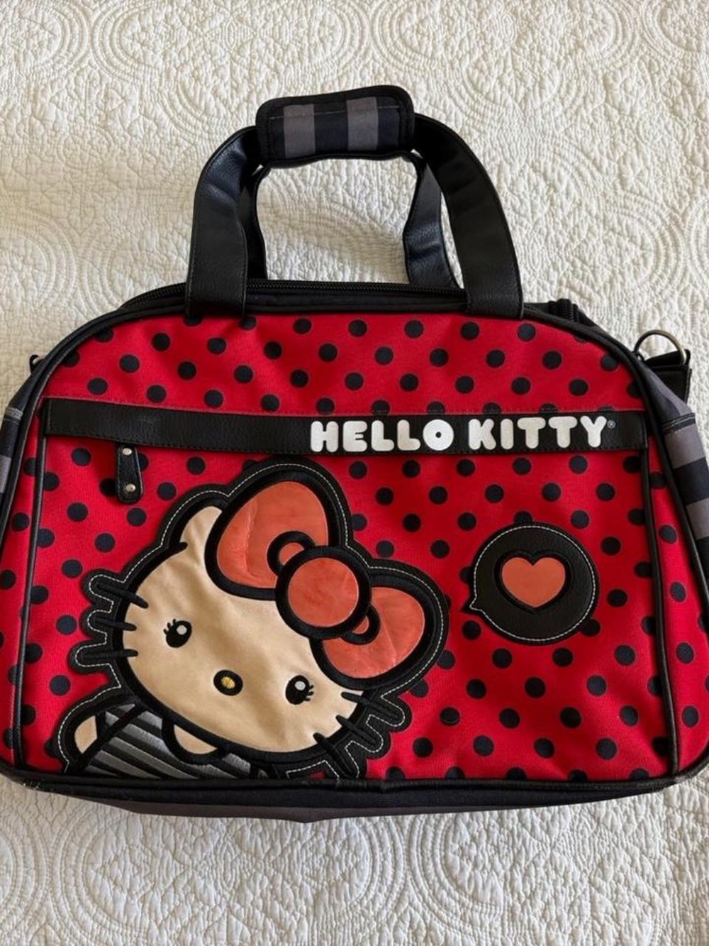 Loungefly Hello Kitty Black Red Polka Dot Travel Carry-On Bag